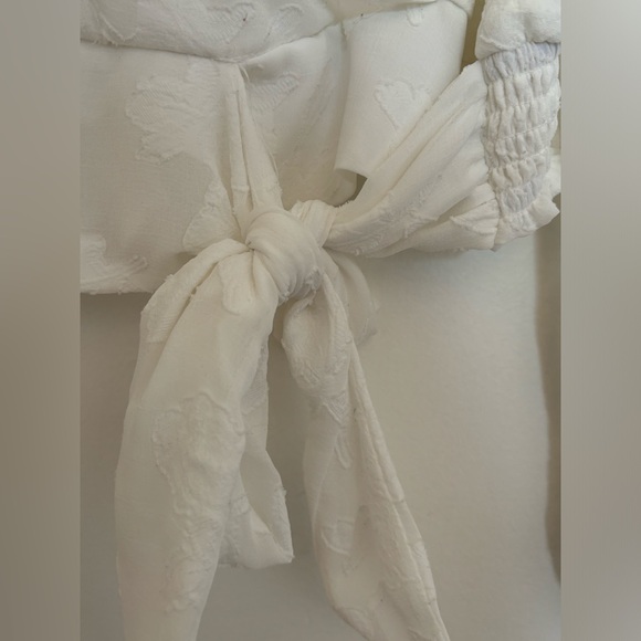 Anthropologie White Long-Sleeved Wrap Blouse - Picture 7 of 12